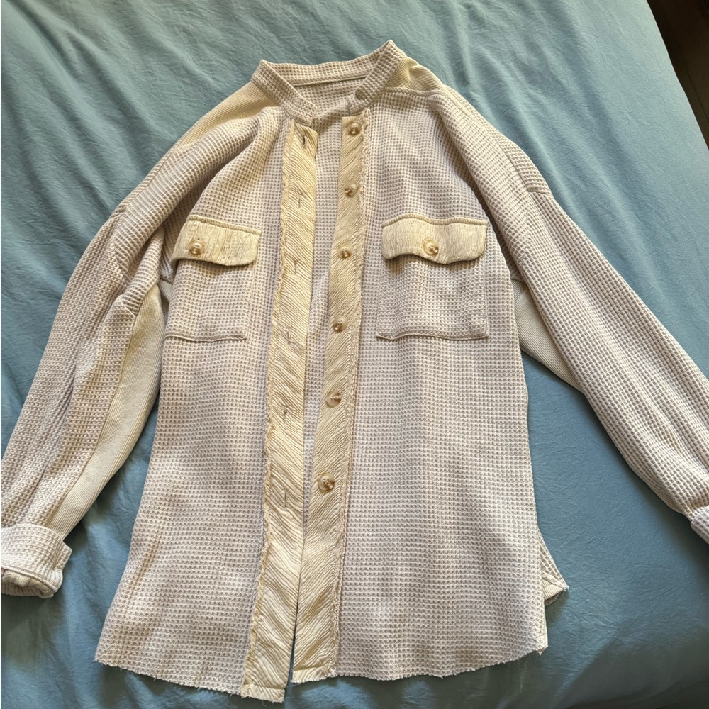 Cream button up